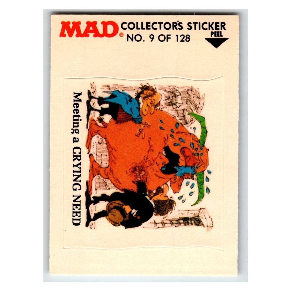 MAD Meeting a Crying Need 1983 Fleer #9 of 128 Collector's Sticker
